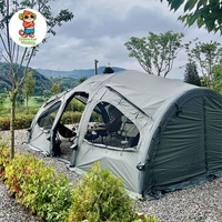 Grande tente tunnel gonflable de camping, double couche, coton épaissi, imperméable, familiale, quatre saisons, écologique