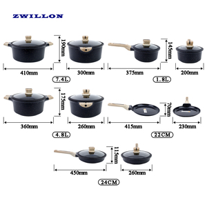 Set di Pentole ZWILLON, 16 Pezzi in <span class=keywords><strong>Granito</strong></span>, Pentole e Padelle Antiaderenti Non Tossiche, Set Premium per Cucina - Product Image 3