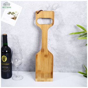 Spatule de barbecue en bambou, outil de cuisson en bois massif avec ouvre-bouteille, ustensile de cuisine multifonctionnel pour l'extérieur - Product Image 2