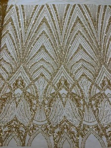 Gorgeous Style <strong>Net</strong> and Bead <strong>Sequin</strong> Tulle Lace <strong>Fabrics</strong> With <strong>Sequins</strong> for Wedding Dress - Product Image 6