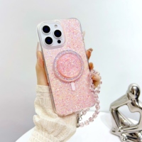 Étui de téléphone magnétique antichoc en TPU+PC au design luxueux et mignon avec décoration étoile scintillante pour iPhone 18 16/17/Pro Max Series