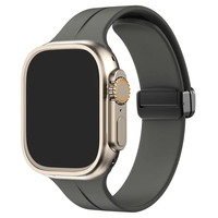 Bracelet magnétique en caoutchouc pour montre Ultra 2 49 mm, bracelet magnétique de remplacement en caoutchouc sport pour iWatch série 9 8 7