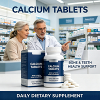 Comprimés de carbonate de calcium, source de calcium de qualité supérieure, complément alimentaire