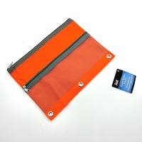 Carpeta con cremallera, bolsa para archivos de gran capacidad, estuche de tela multicolor para lápices, estuche de almacenamiento visual con doble bolsillo para estudiantes
