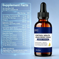 Gouttes liquides équilibrantes pour le cortisol à base de plantes 60ml saveur myrtille OEM ODM Marque privée Soutien quotidien pour le soulagement du stress chez l'adulte
