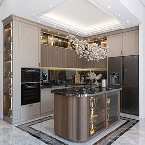 Muebles de Cocina Modernos Personalizados, Encimera, Fregadero, Gabinetes de Madera, Armarios para Sala de Estar - Product Image 2