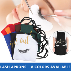 Reusable Cotton Eyelash <b>Extension</b> Pattern Apron Breathable PMU <b>Nail</b> Art Beauty Salon Work Apron - Product Image 6