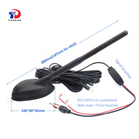 Amplificador de señal de tornillo de montaje omnidireccional Omni externa 20dBi 1575,42 Mhz posición FM Radio DAB Gps Antena de coche