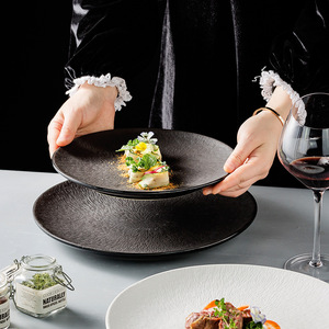 Platos de cerámica de estilo europeo creativo, vajilla de Catering con textura de <span class=keywords><strong>roca</strong></span>, bandeja para servir bistec y ensalada para restaurante y <span class=keywords><strong>Hotel</strong></span> - Product Image 6