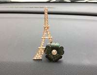 Diffuseur d'huiles essentielles pour voiture Tour Eiffel, parfum d'ambiance, diffuseur d'aromathérapie, diffuseur à clipser sur grille d'aération, bijou en diamant doré