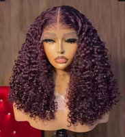 Venta al por mayor 13x4 encaje Frontal pelucas humanas Pixie rizado pelo virgen 300% densidad Super Full 4/27 envío gratis encaje transparente