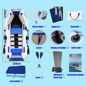 Bote Inflable SOLARMARINE de 7.5 pies para 2 Personas, Kayak, <span class=keywords><strong>Balsa</strong></span>, Dinghy con Fondo de <span class=keywords><strong>Madera</strong></span> para Adultos, con Remos y Bomba de Aire - Product Image 5