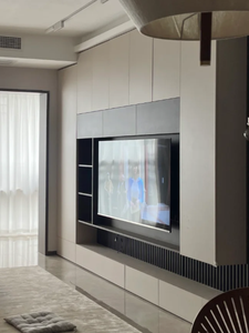 2025 Hot Modern Solid Wood <b>TV</b> <b>Stand</b> Full Wall Simple Home <b>TV</b> Wall Rack Integrated Background Storage Cabinet <b>Glass</b> <b>TV</b> <b>Stand</b> - Product Image 3