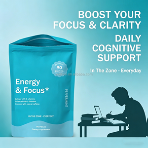 Caramelos Energéticos y <span class=keywords><strong>para</strong></span> la Concentración con Cafeína Natural, L-Teanina y Vitaminas B, Caramelos Comprimidos de Menta, Suplemento <span class=keywords><strong>para</strong></span> la Concentración, OEM - Product Image 3