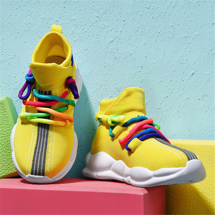 Fashion Children Shoes Kids Casual Shoes Breathable Knitting Soft Boys Girls Sneakers Cheap Sports Shoes