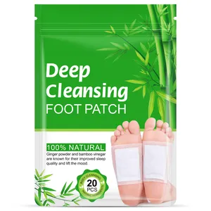 Großhandel ALIVER 20Pcs Detox Fuß Hautpflege Pads Natürliche Kräuter Bambus Essig Tiefen reinigung Fuß Patch