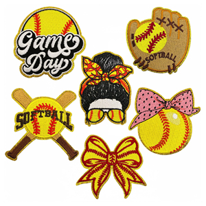 Patchs brodés thermocollants sur le thème du softball pour le jour du match de baseball - Product Image 1