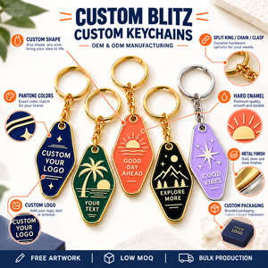 Porte-clés de motel personnalisés en émail dur, porte-clés d'hôtel en métal personnalisés avec anneau fendu OEM ODM - Product Image 4
