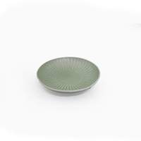 Service de table 16 pièces en grès cannelé vert sauge, style européen – Assiettes, bols, tasses côtelées, compatibles four, micro-ondes et lave-vaisselle