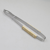 Ensemble d'outils de barbecue avec manche en bois, en acier inoxydable, pour griller et couper, avec logo personnalisé pour la cuisine et le barbecue