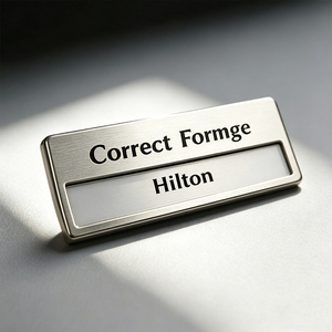 High Grade Stainless Steel Blank Metal Sublimation Name Tag Custom Engrave Magnetic NameTag for Company Employee Identification - Product Image 5