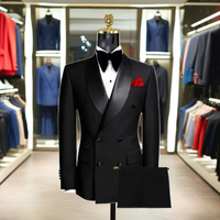 Nouveau costume en satin vert à col fruité, double boutonnage, haute couture, printemps-automne, pour hommes