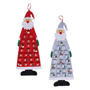 <span class=keywords><strong>Calendrier</strong></span> de l'<span class=keywords><strong>Avent</strong></span> en feutre de Noël à suspendre au mur, avec poches détachables pour ornements, idéal pour l'éducation créative des enfants et comme cadeau de fêtes - Product Image 5