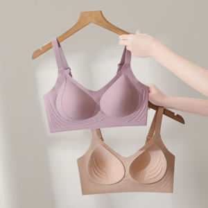 บราไร้สายคุณภาพสูงแบบไร้ตะเข็บ บราเจลลี่แบบนุ่ม ปรับระดับได้ รองรับหน้าอกใหญ่ บาง ระบายอากาศดี ผลิตจากโรงงาน - Product Image 5