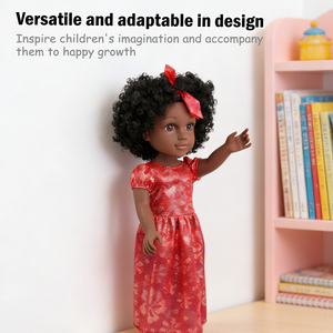 Bambola Nera da 18 Pollici con Corpo in Gomma, Set Moda, Vestito, Giocattolo per Casa e Gioco, Bambola in Gomma Integrale da 18 Pollici per Regalo Bambina dai 3 Anni in su - Product Image 3