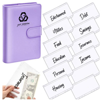 Carnet à 6 anneaux en cuir PU avec logo personnalisé, format A5/A6, planificateur budgétaire avec enveloppes pour argent liquide, idéal pour promotion ou cadeau