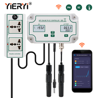 Contrôleur de pH avec fonction d'enregistrement de données, application en ligne, moniteur ECMeter 0-199,0 ms/cm pour aquariums, hydroponie, aquaculture, testeur de pH