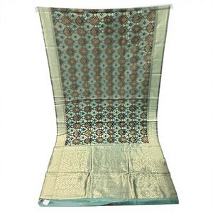 ผ้าไหมวิสโคสหลากสี ผ้าซารีอิกัตแบบดั้งเดิมสำหรับผู้หญิง-ชุดสำหรับงานปาร์ตี้ - Product Image 1