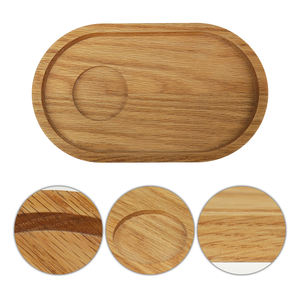 Bandeja de madera con asas <span class=keywords><strong>para</strong></span> servir, bandeja de comida y bebidas <span class=keywords><strong>para</strong></span> mesa de centro, desayuno, cena y bar, bandeja de almacenamiento decorativa rústica FSC - Product Image 5