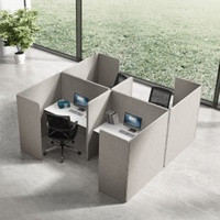 Bureau moderne à pied avec pied réglable, partition, en forme de cube, pour centres d'appels