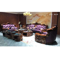 Meistverkaufte Sofas in Südostasien Chinesische Fabrikgefertigte Ledersofas Wohnzimmer-Set Holz 1+2+3