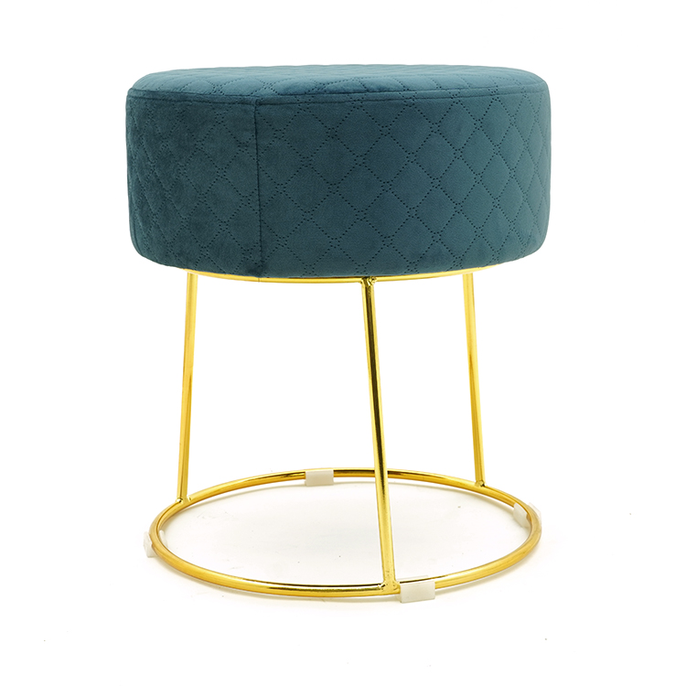 Storage Ottoman Seat Stool Velvet Round Pouf Foot Stool Ottoman Chair Step