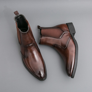 Botas de Tobillo Doradas para Hombre, Talla Grande 46, Punta Puntiaguda, Modernas y de Lujo, de Cuero Brillante, 2026 - Product Image 2