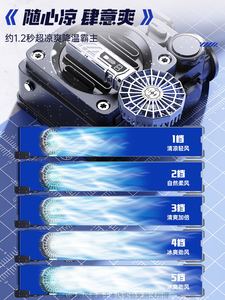 Ventilateur portable Mecha compact avec chargement USB, éclairage, affichage numérique, pliable, pour voiture et usage domestique - Product Image 5