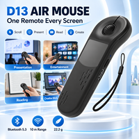 Présentateur sans fil D13, souris aérienne, pointeur laser, télécommande, contrôleur TikTok, tourneur de pages pour e-books, rechargeable par type C