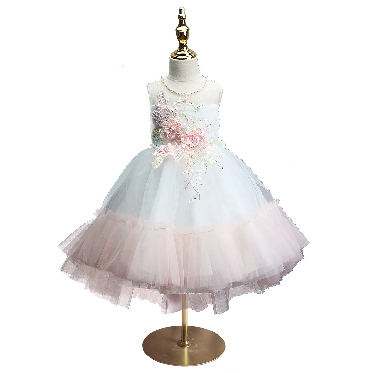 Yaz prenses abiye küçük kızlar için çocuklar için dantel kız elbise düğün için güzel bebek parti elbise için 1 yaşındaki