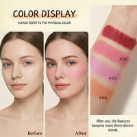 Fabricant chinois de maquillage OEM/ODM transfrontalier sur mesure : illuminateur et blush en poudre en forme de pétale, modèle DDPK0593