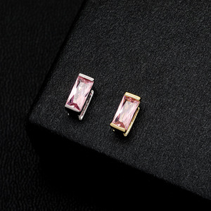 Blues Personnalité Hip Hop Rose vert Baguette Zircon Micro Pave Diamants Dents Simples Grillz Pour Rappeur Hommes bijoux - Product Image 5