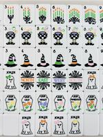 Fichas de Mahjong Americanas de Acrílico Blanco Brillante, 166 Piezas, Ecológicas, Temática de Halloween: Sombrero de Bruja, Búho, Araña