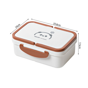 Japanese Style Divided Lunch <b>Box</b> Double Layer Snap <b>Lock</b> Microwaveable Bento <b>Box</b> For Office Student Adult Rectangle Solid Color - Product Image 4