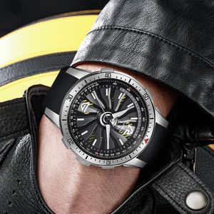 Montre automatique mécanique de sport pour homme Time Running, cadran multifonctionnel, étanche 5 bars, chronomètre, ajourée et lumineuse - Product Image 2