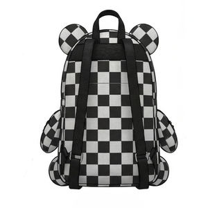 Mochila Teddy a Cuadros al por Mayor, Mochila Unisex Alternativa Punk, Mochila Premium de PU con Tachuelas Metálicas, Diseño de Estrella Llamativo - Product Image 3