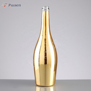 Electroplated Super Flint Spirits 700ml Brandy Glass <strong>Bottle</strong> Electroplate 750ml Gold <strong>Champagne</strong> <strong>Bottle</strong> - Product Image 1