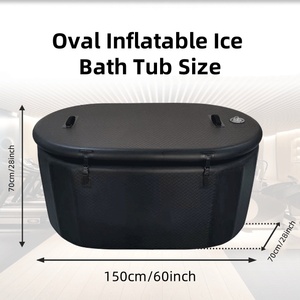 Vanace, Diseño Innovador, Bañera Inflable Ovalada de PVC para Exteriores, Baño de Hielo Portátil, Ducha, Recuperación Muscular, Superventas - Product Image 3