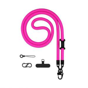 Sac bandoulière personnalisé en polyester long avec cordon rond pour téléphone portable et lanière de cou avec boucle métallique pour smartphone - Product Image 1