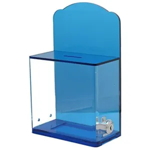 Luxury Locked Donation Box with Back Wall Curved Display Area /for Fundraising Donation Box - Ticket Box
